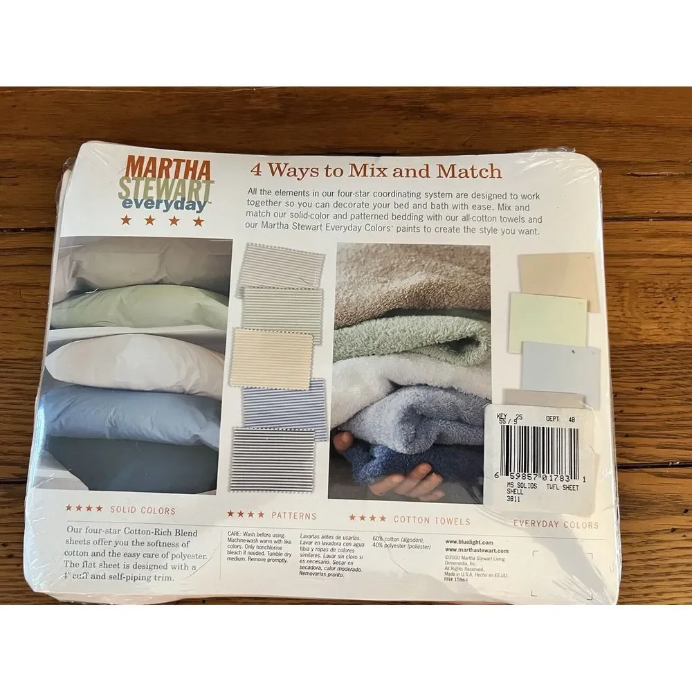 Martha Stewart Everyday Twin Flat Sheet‎ 230 Thread Count Shell Pink  NEW SEALED